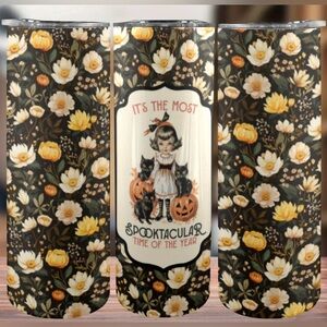New Floral Vintage Inspired Halloween Tumbler